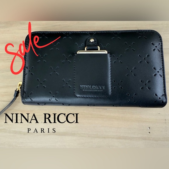Nina Ricci Handbags - NINA RICCI Calf Skin Leather Zip Around Wallet w/ Mirror. New With Tags 🎁